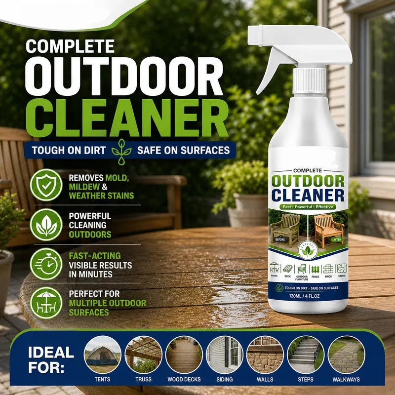🌿 LIMITED-TIME 49% OFF! Outdoor Surface Cleaner Spray, Fast Acting Stain Remover for Patio, Wooden Furniture & Outdoor Surfaces