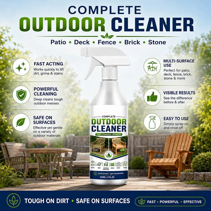 🌿 LIMITED-TIME 49% OFF! Outdoor Surface Cleaner Spray, Fast Acting Stain Remover for Patio, Wooden Furniture & Outdoor Surfaces